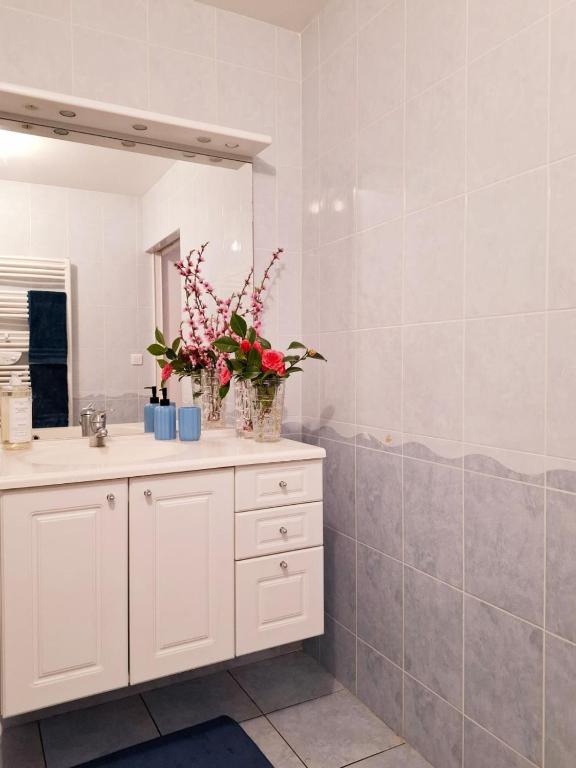 Salle de bain moderne du gîte